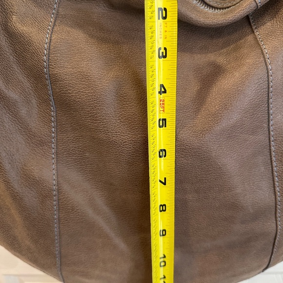 GABS Hobo Bag Crossbody EXPANDABLE Brown Distressed Leather Aqua Accents Italy - Picture 14 of 16